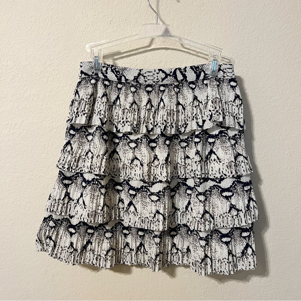 Endless Rose Snakeskin Pleated Tiered Skirt